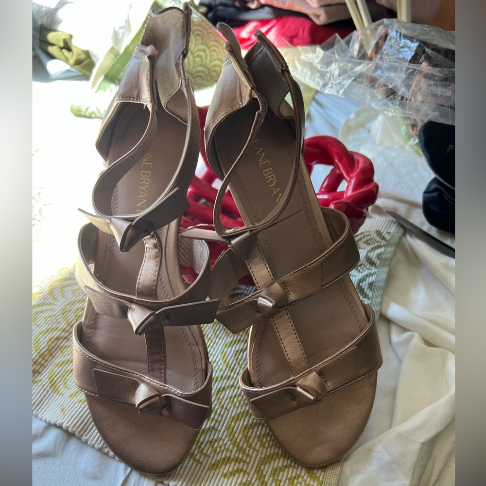 Lane Bryant, size 9W sandal tan palomino flats